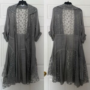 🦝 HOST PICK! 🦝Long Sheer Gray Lace Cardigan